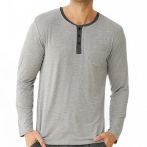 Latuza Bamboo Viscose Henley Sleep Top, Size XL